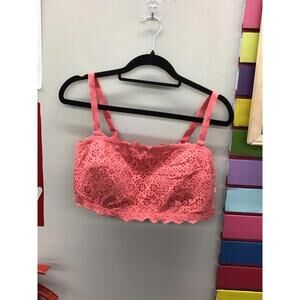 Auden womens bandeau swim top eyelet size XXL coral new from HSN